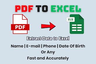 extract PDF data to excel email, names, phone