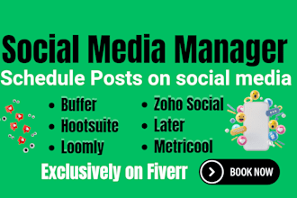 schedule posts on your social media via buffer,loomly,etc