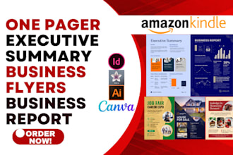 design one pager, executive summary, business report, business flyers one pager