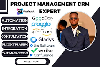 setup jira confluence wrike gladys spirateam goodday crm proggio youtrack crm