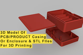 design stl files for product, pcb enclosure casing for 3d printing