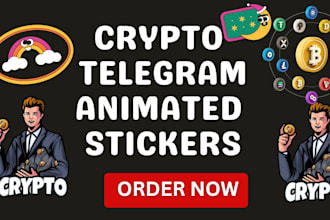 create animated telegram stickers pack for your crypto project