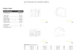 do siding measurement takeoff report from blueprints