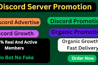 grow, advertise and promote your discord server, organic growth to get real user