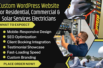 design a premium wordpress website for solar companies and electricians