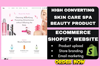 design a modern skin care shopify store spa store skin care website