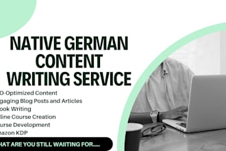 create online course, course creation, ebook writing, article writing in german