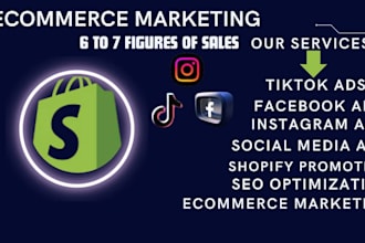do shopify store promotion SEO social media marketing ads manager to boost sales