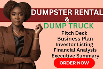 create an waste management business plan for USA, germany, UK dump pitch deck