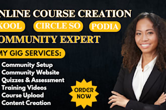 create online course content, lesson plan on skool, graphy, podia, circle so
