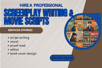 do youtube engaging movie script writing, screenplays, vlog script editing