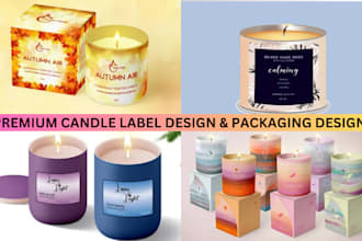 design candle label, product label, candle logo, packaging design, bottle label
