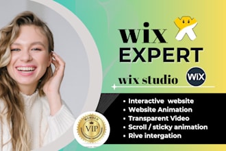 design interactive wix website 3d studio scroll animation sticky image filters