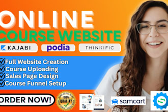 do thinkific online course website, sales page, kajabi website, podia website