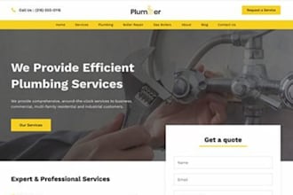 design plumbing, hvac roofing, construction, real estate contractor website
