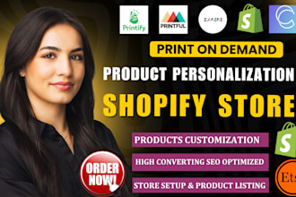 design personalize print on demand shopify store using customily,printify,zakeke