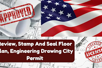 review, stamp and seal florida floor plan and architectural drawing city permit
