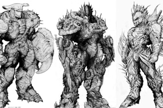 do monster character illustration metal fantasy horror dark art dnd scary ugly