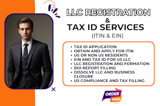 get non resident irs tax id, itin number for individuals ein for US llc creation