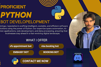 build  vfs appointment bot, vfs booking bot, tls bot, visa booking bot, vfs bot
