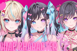 draw anime art illustration character design for fanart pfp vtuber oc manga nsfw