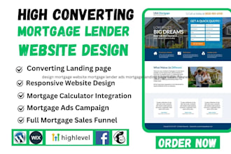 design mortgage website mortgage lender ads mortgage landing page sales funnel