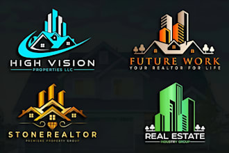 do property, mortgage, home, building, construction, real estate logo design