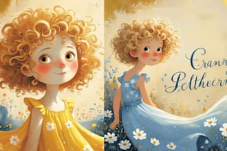 draw children picture book illustration and story book and watercolor book
