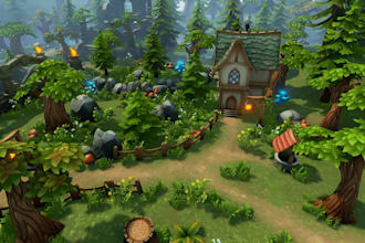 design 3d game background  level design VR metaverse in blender or unreal engine