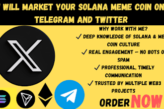 market your solana meme coin on telegram and twitter