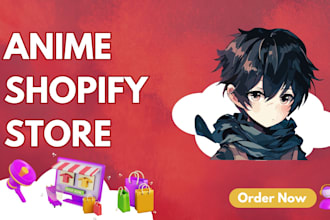 do anime shopify store design, anime clothing store, anime trading card store