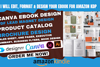 do canva ebook design, PDF lead magnet design, product catalog brochure design