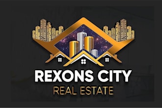 unique real estate, construction, and realtor business logo