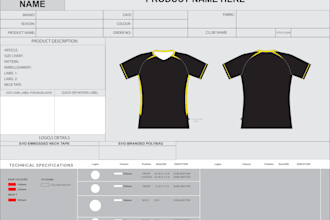 professional techpack design for apparel