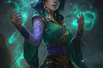 create custom fantasy character commision using midjourney, ai
