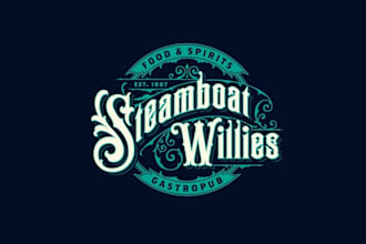design awesome clean gastro pub bar logo