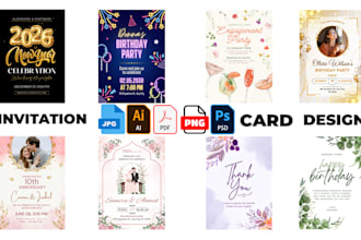 design wedding invitations, birthday cards, greeting cards and party invitations