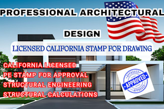 do california stamp licensed architect for city permit floor plans mep pe stamp