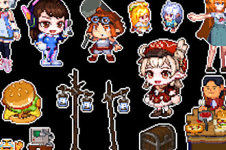 create pixel art, animated sprites in game