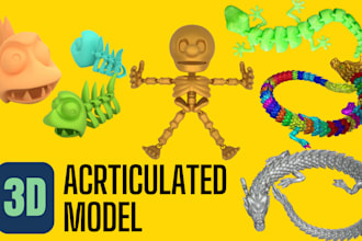 sculpt 3d articulated model bjd 3d toy 3d doll flexi model stl for 3d printing