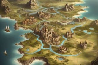 do map illustration vector map fantasy map road map city map