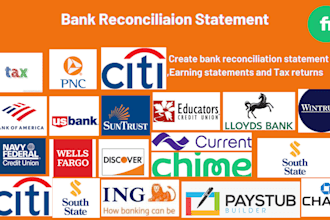 reconcile bank statement PDF to editable format