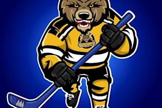 create a custom mascot character hockey sports logo design
