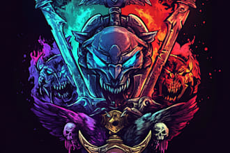 design fantasy game logo with cool unique magic style