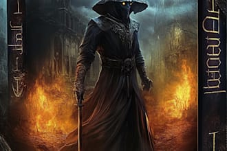paint your book album cover art horror themed