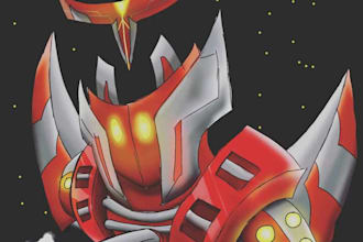 do freehand mecha drawing