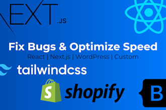 debug and optimize speed for react next js and  wordpress