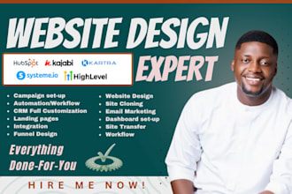 create your kajabi, systeme io, gohighlevel, kartra website, landing page expert
