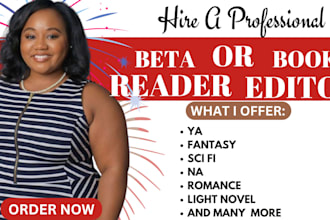 beta read, developmental edit ya fantasy sci fi romance manuscript