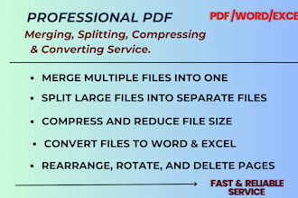 merge, split, compress and convert PDF files with accuracy